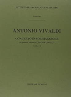 Concerto per Oboe, Fagotto (concierto fagot) Archi, BC in Sol Rv545