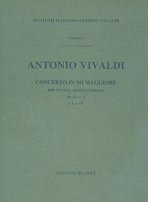 Concerto (concierto) Per Violino, Archi E BC: In Mi Rv 265