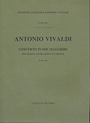 Concerto Per Violino (Concierto Violín), Archi E BC: In Sol Rv 298