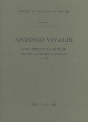 Concerto Per Violino (Concierto Violín), Archi e BC: In La Min Rv 354