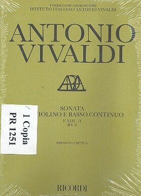 Sonata per Violino (Violín) e BC in Do Min. Rv 6