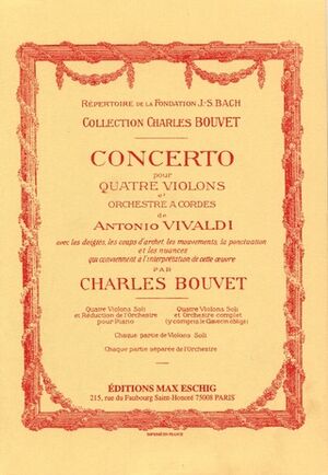 Concerto Op 3 N 10 4 Violons (Concierto Violines)-Piano