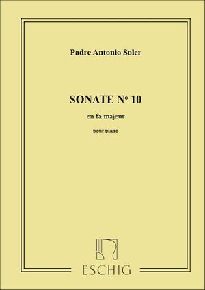 Sonate (sonata) N. 10 En Fa Majeur, Pour Piano