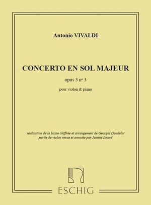 Concerto (concierto) en Sol Majeur Opus 3, N 3