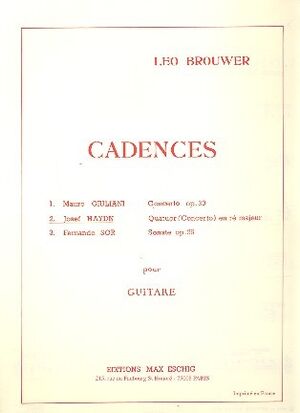 Cadence Quatuor Re Guitare Par Brouwer