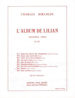 Album Lilian 1S N 8 Op 139 Pleurs Flute (flauta) -Piano