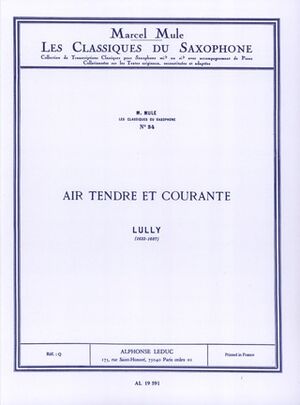 Air tendre et Courante-Saxofón alto, piano