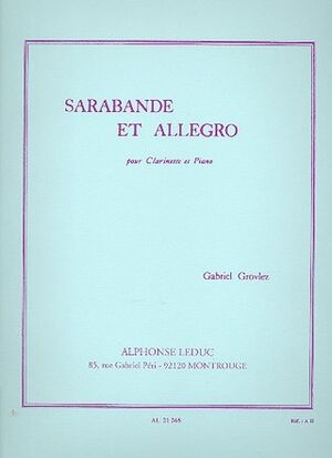 Sarabande et Allegro pour clarinette (clarinete) et piano