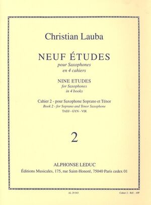 Neuf Etudes (9 estudios) pour Saxophones, cahier 2