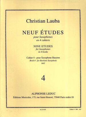 Neuf Etudes (9) pour Saxophones, cahier 4