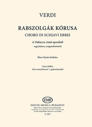 Rabszolgak korusa a Nabucco c¡m operabol SATB and Piano