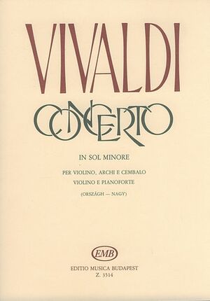Concerto (concierto) in sol minore per violino e archi, RV 3 Violin and Piano