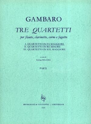 3 quartetti per flauto, clarinetto, corno, fagotto Wind Quartet