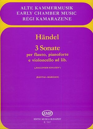 3 sonate Flute (sonatas flauta Violonchelo), Piano and Cello ad. Lib.