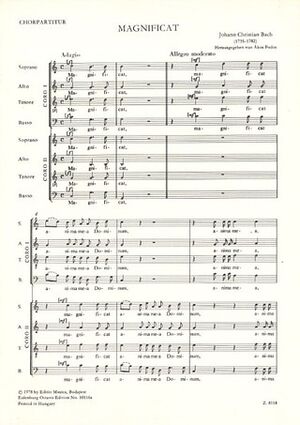 Magnificat Oratorium, Vocal Score