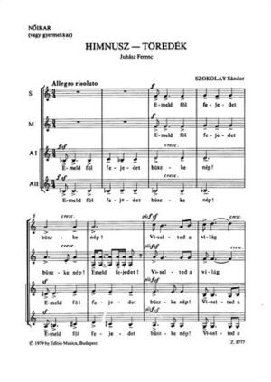 Himnusz-Tredk Upper Voices a Cappella