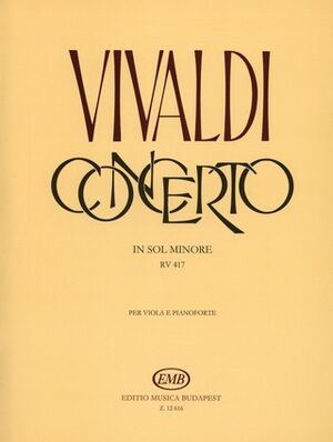 Concerto (concierto) En Sol Minore RV.417 Viola and Piano