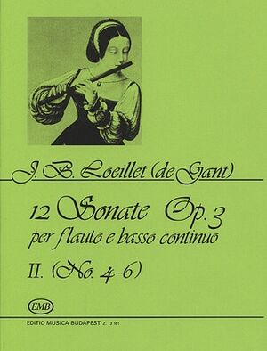 12 Sonate (sonatas) Op. 3, Vol. 2 (No. 4-6) Flute and Piano