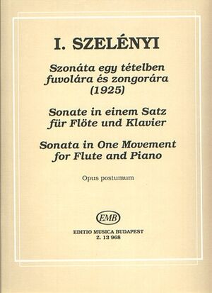 Sonate (sonata) in einem Satz (1925) op.post. Flute and Piano