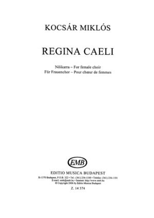 Regina caeli for female choir Upper Voices a Cappella