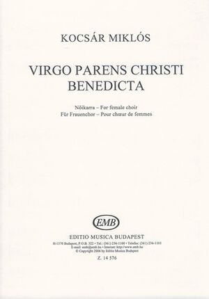 Virgo parens Christi benedicta fr Frauenchor Upper Voices and Accompaniment