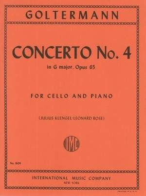 Cello Concerto (concierto Violonchelo) No.4 G Major Op.65 IMC 1606