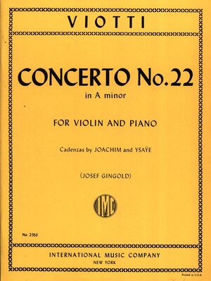 Violin Concerto No.22 A minor IMC 2553