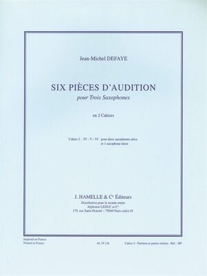 6 Pices d'Audition Cahier 2 - 4 Saxophones