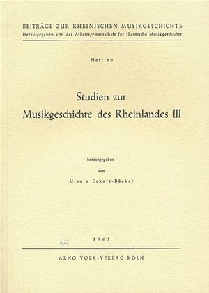 Studien (estudios) zur Musikgeschichte de